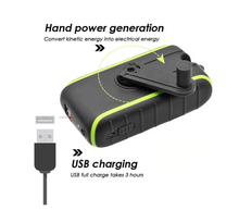 Hand Dynamo & Solar Energy Portable USB Charger