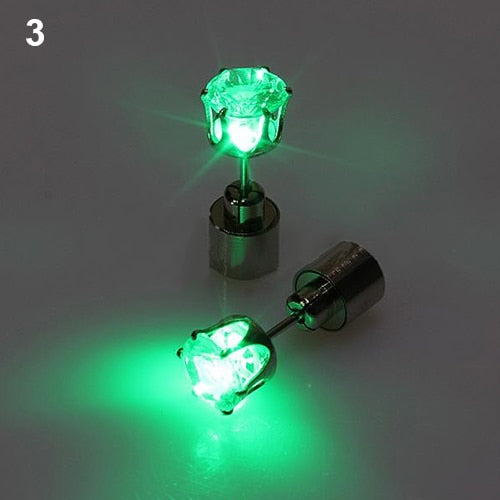 LED Lighted Stainless Steel Stud Earrings