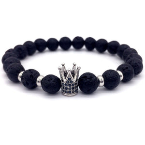Imperial Crown Lava Beads Bracelet For Him and Her