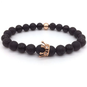 Imperial Crown Lava Beads Bracelet For Him and Her