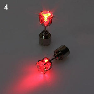 LED Lighted Stainless Steel Stud Earrings
