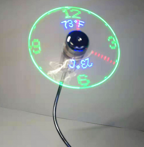 USB Mini Fans w/Time and Temperature display